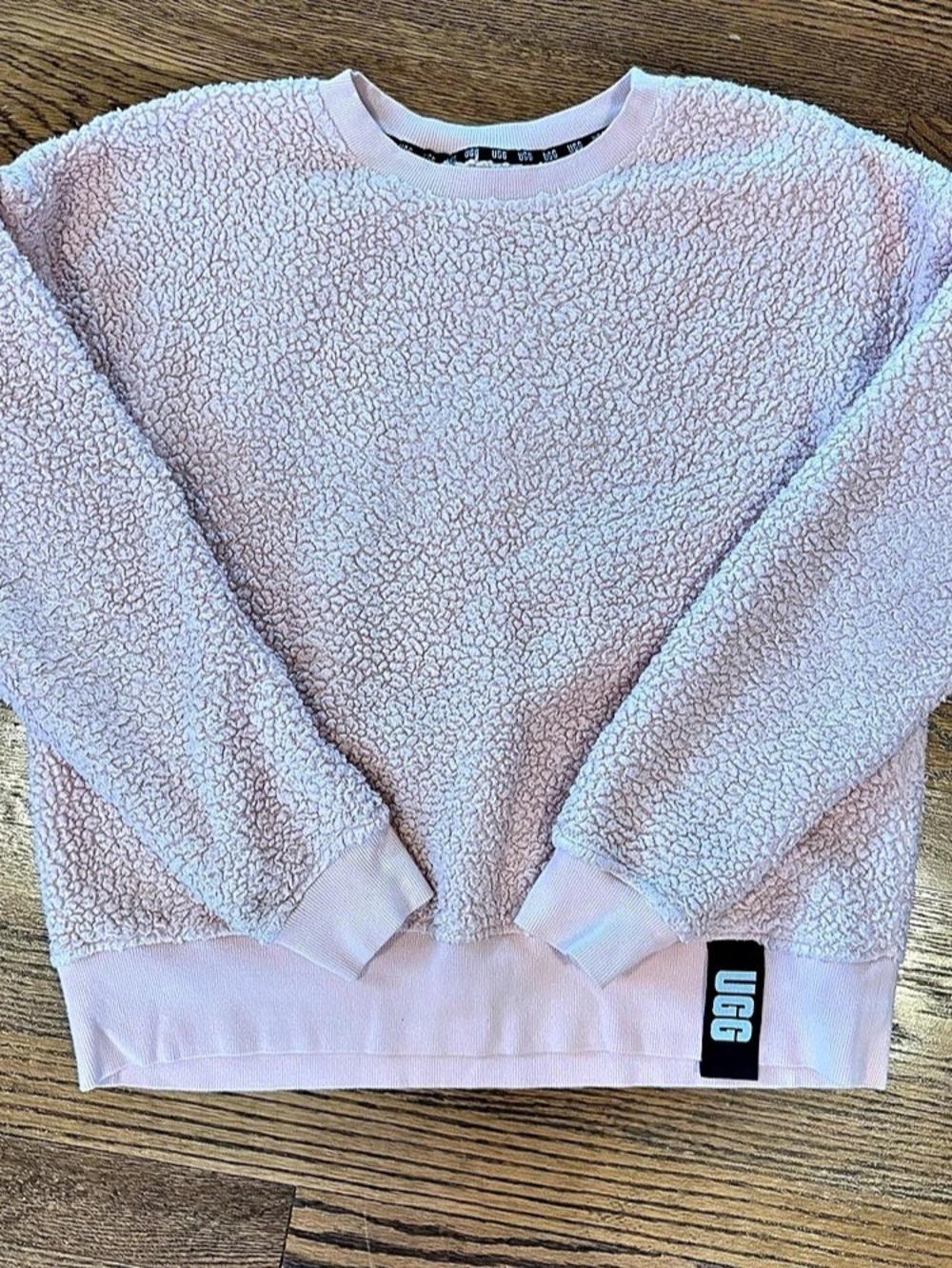 UGG Niko Sherpa Crewneck Sweatshirt Pink Size Large